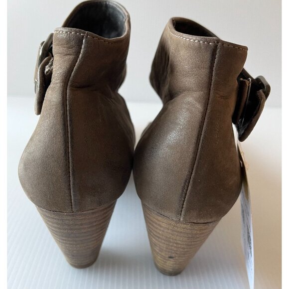 Paul Green Munchen Gray Leather Heels W/ Ankle Cuffs, Size 8 (US) 5.5 (UK) - Picture 6 of 11